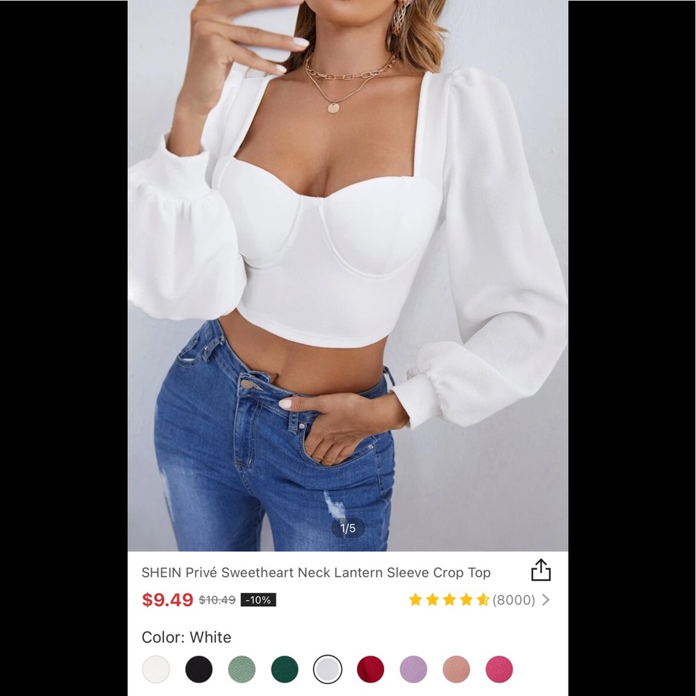 SHEIN white crop top